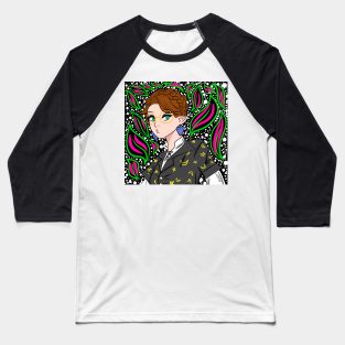 majo magical girl in elf witchcraft floral art Baseball T-Shirt